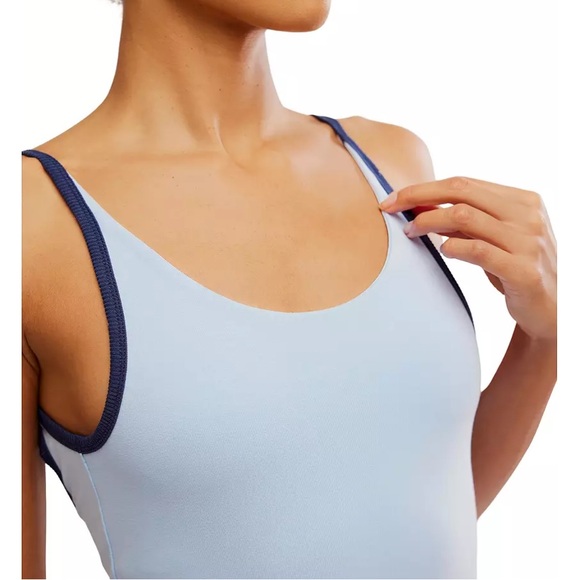 NWOT Free People FP Movement Hot Shot Skortsie Mini Dress Women’s Medium Blue - Picture 4 of 10